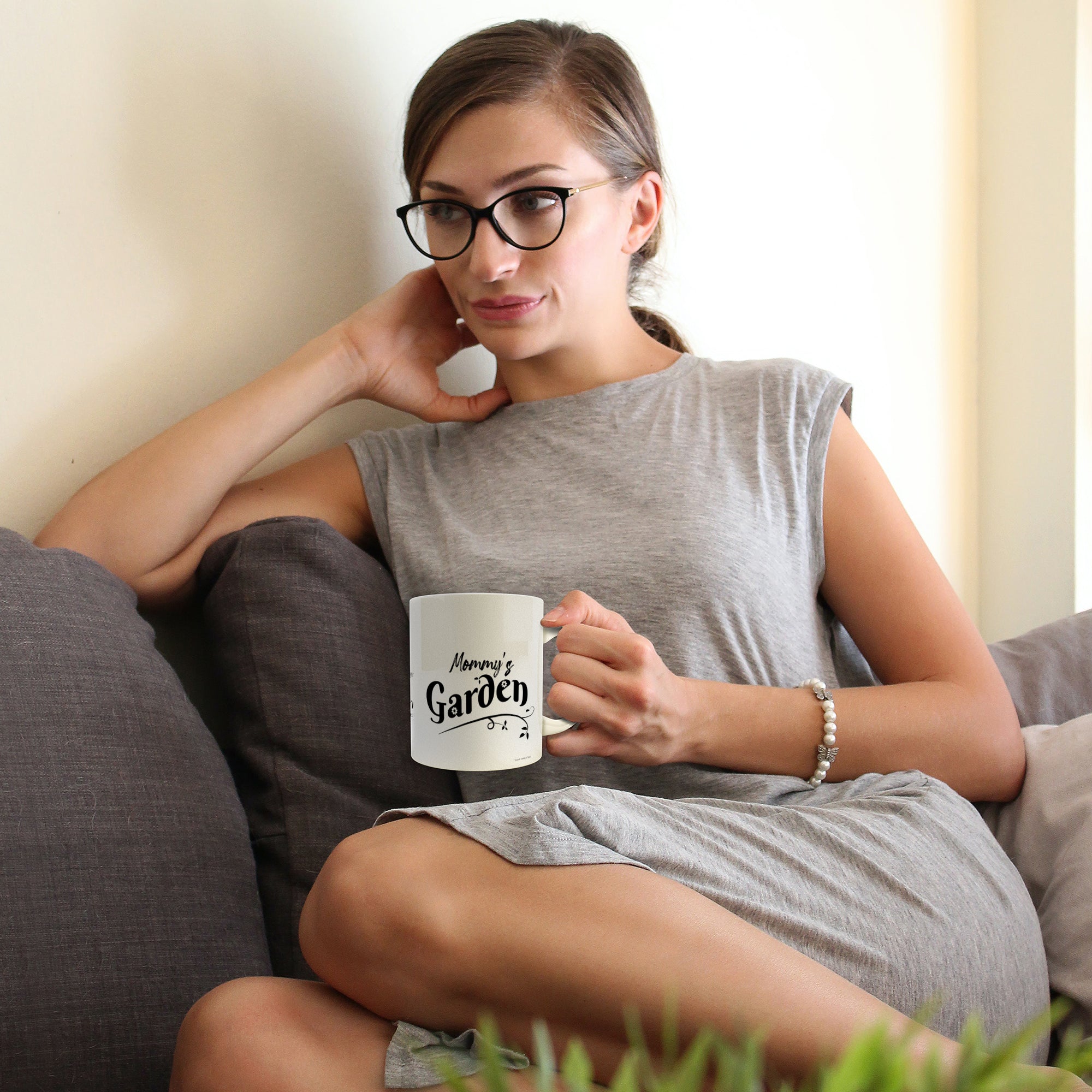 Family Collection (Birth Month Flower Garden - Personalized) White Ceramic Mug